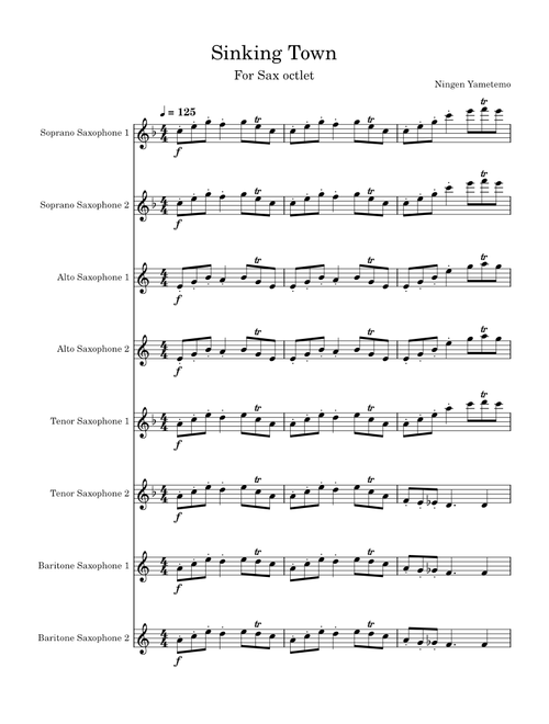 Sinking Town Sax Octet Arrangement