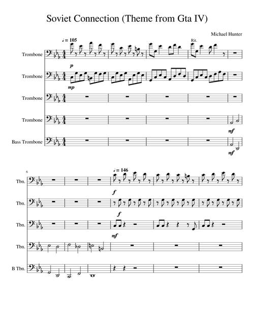 Soviet Connection  Theme from Gta IV - (Trombone)