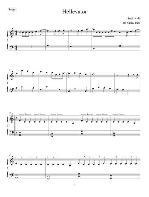 Hellevator (Arr. Cathy Pate) - Stray Kids (Easy Piano)