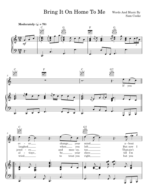 BRING IT NO HOME TO ME - SAM COOKE