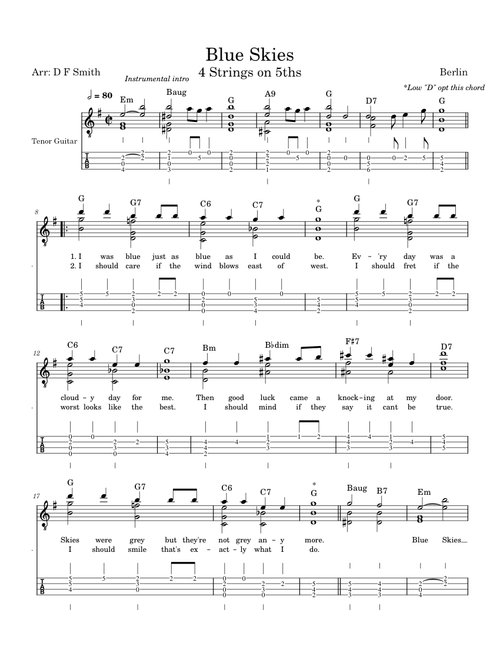 Blue skies – Irving Berlin