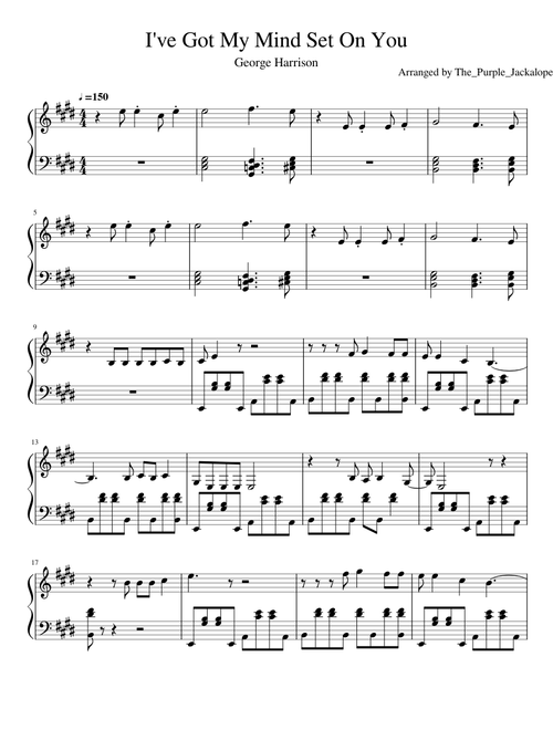 I've Got My Mind Set On You for Piano