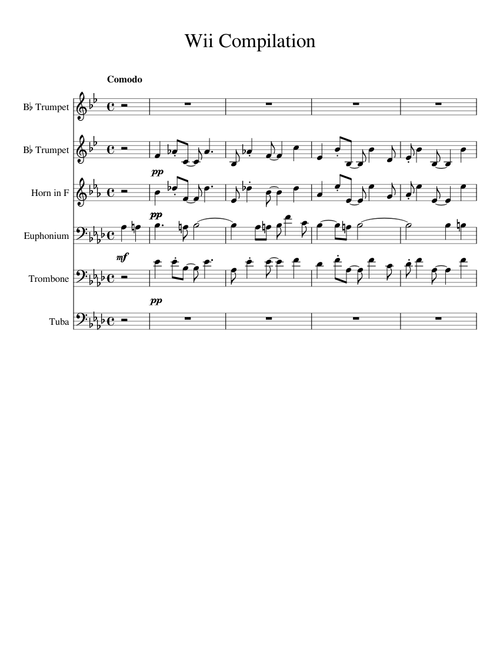 Wii Compilation for Brass Sextet