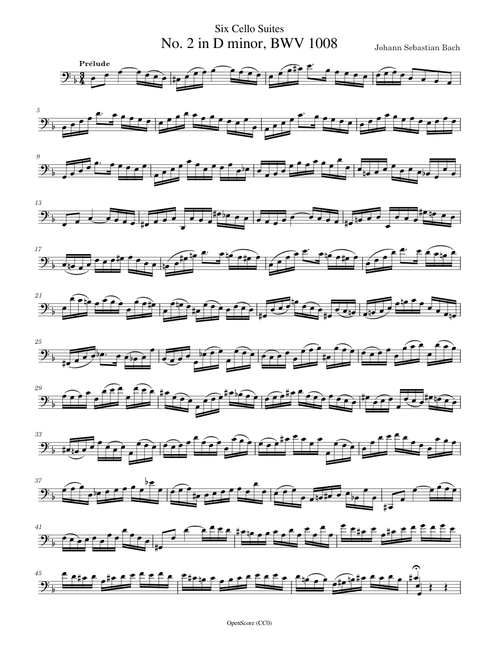 Cello Suite No.2 in D minor, BWV 1008 – Johann Sebastian Bach