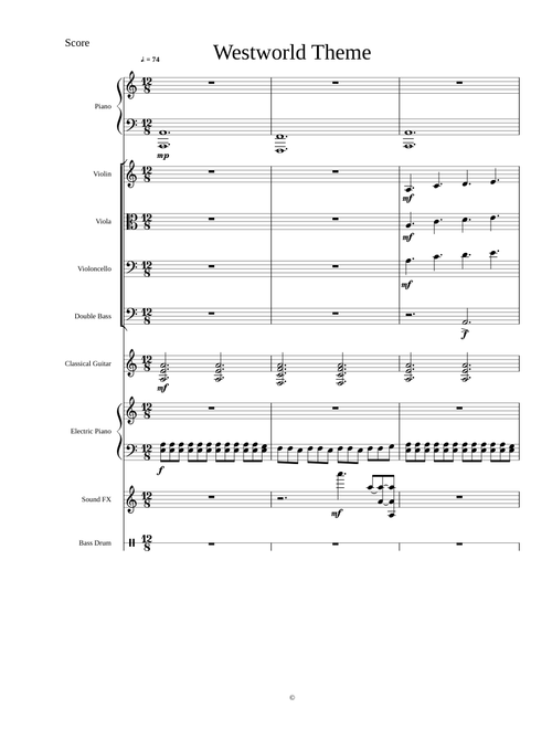 Westworld Theme Full Score