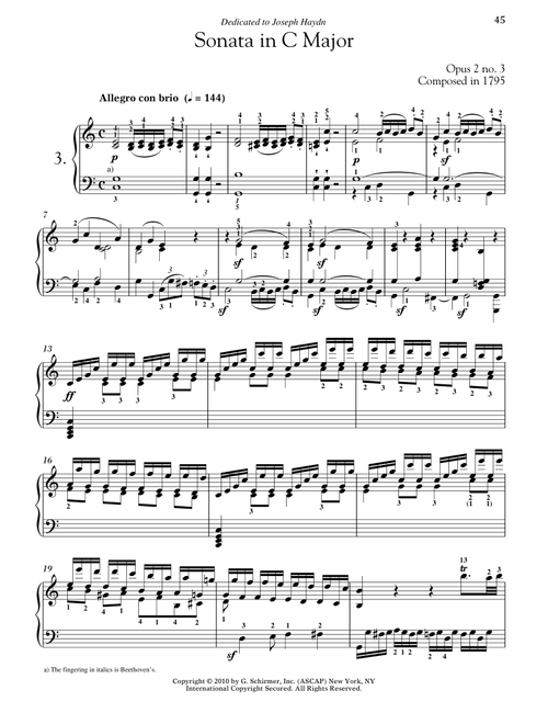Piano Sonata No. 3 In C Major, Op. 2, No. 3 (Ed. Robert Taub) - Ludwig Van Beethoven (Piano Solo)