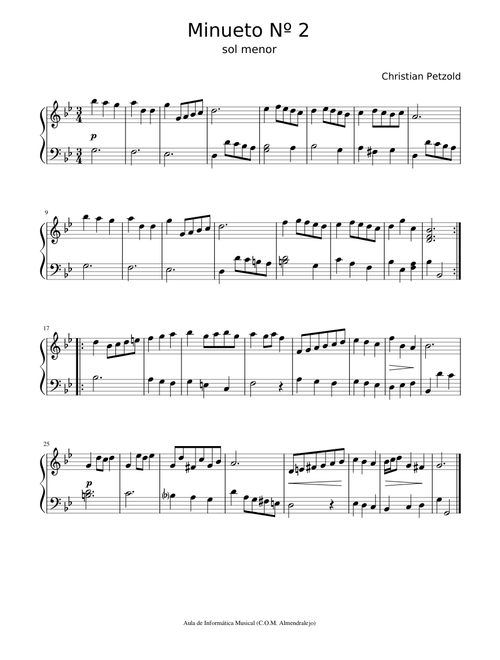 Minueto nº2 - Petzold