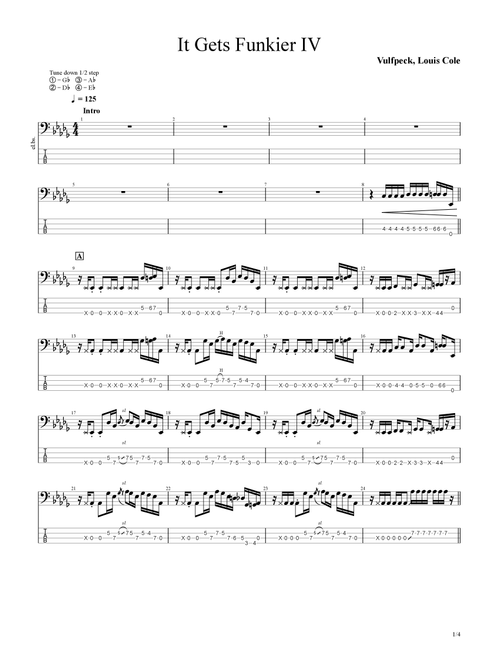It Gets Funkier (Arr. UNSOON) - Vulfpeck (Bass Tab)