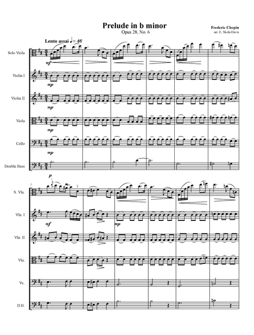 Chopin Prelude in b minor (Arr. Elizabeth Skola Davis) - Frederic Chopin (Orchestra)
