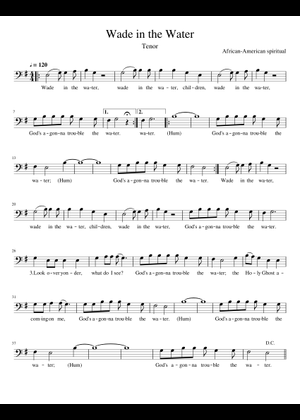 Wade in the Water (Spiritual), Arrangement by Alexander Malsan Sheet ...