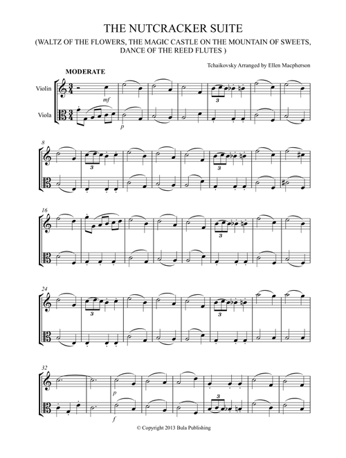 THE NUTCRACKER SUITE - VIOLIN & VIOLA DUET - (Waltz of the Flowers, The Magic Castle on the Mountain (Arr. Ellen Macpherson) - Tchaikovsky (Instrumental Duet)