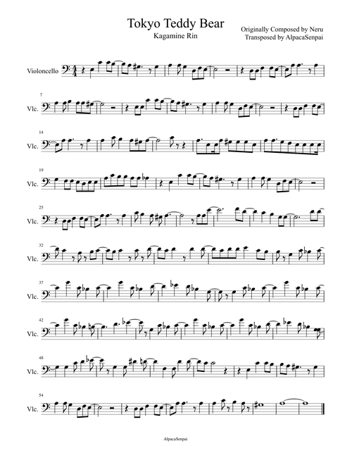 [Cello] Tokyo Teddy Bear