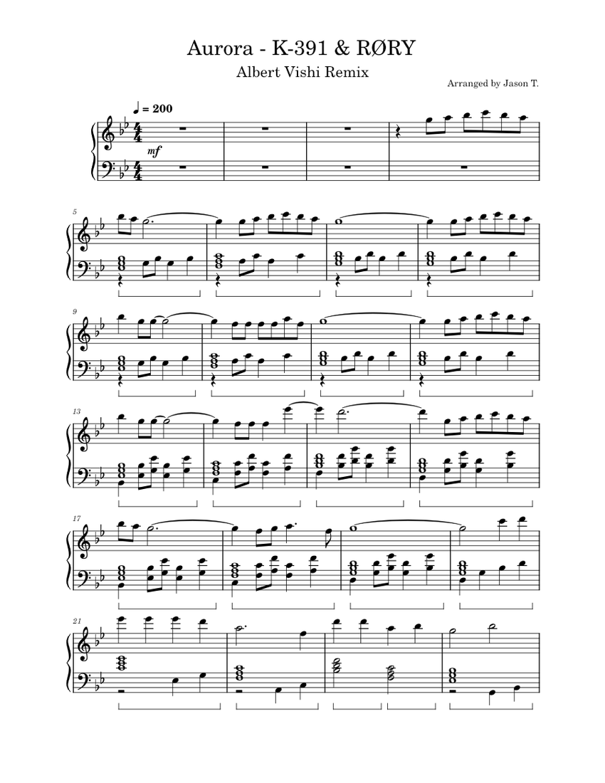 aurora様　まとめ楽譜 aurora様 まとめ楽譜 Aurora – K-391 & RØRY Sheet Music for