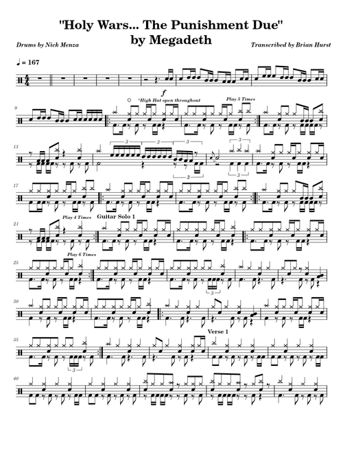 Holy Wars... The Punishment Due – Megadeth (Drums)