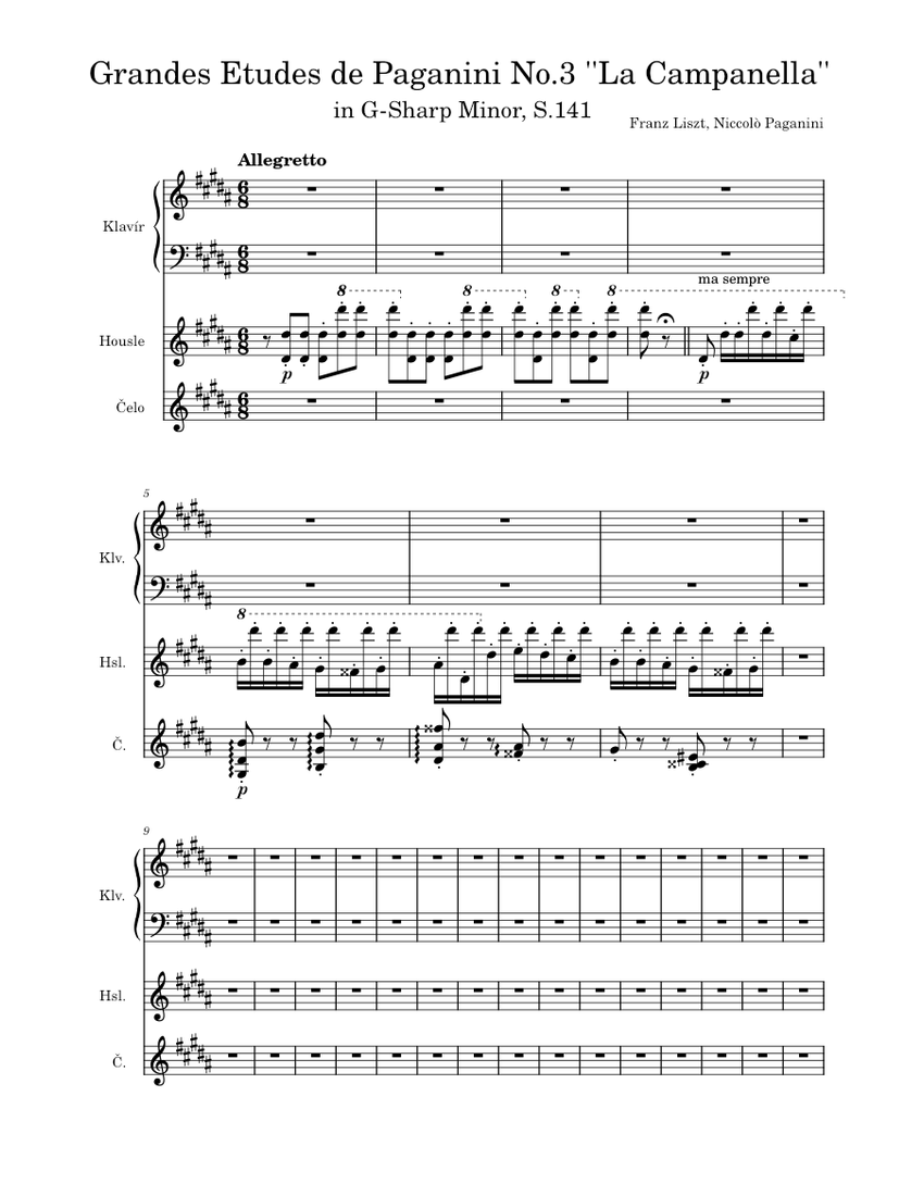 Grandes études de Paganini S.141 No.3 in Gsharp minor "La Campanella