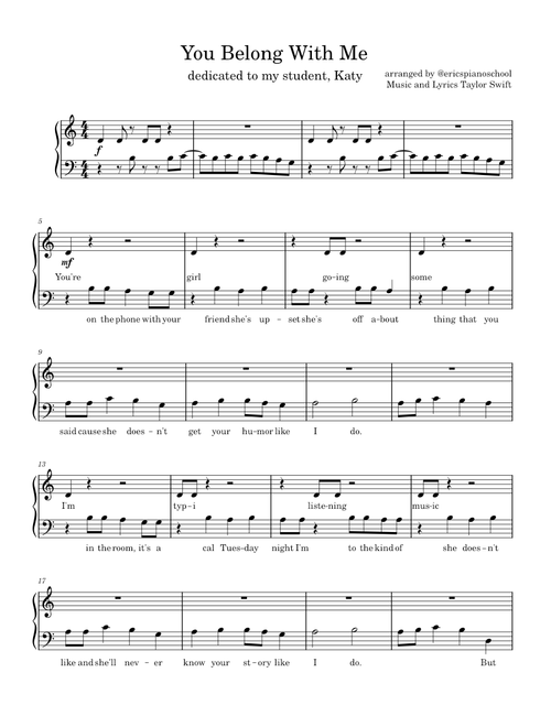 You belong with me – Taylor Swift You Belong with Me