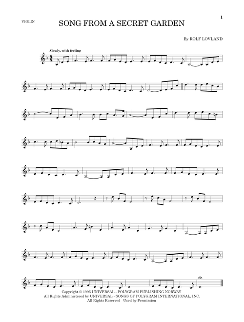 Song From A Secret Garden (Violin Solo)