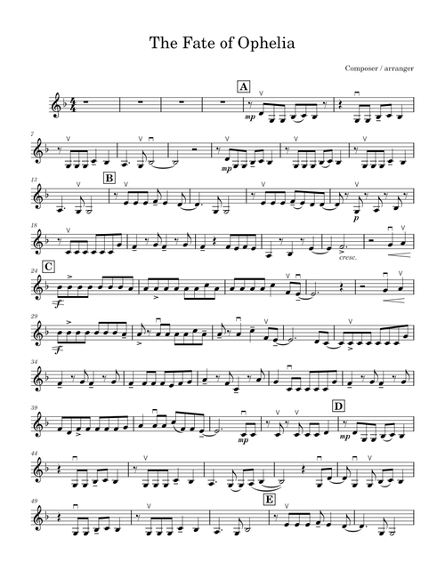 The Fate of Ophelia- violin arrangement