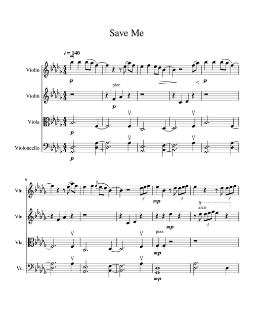 Save Me - String Quartet