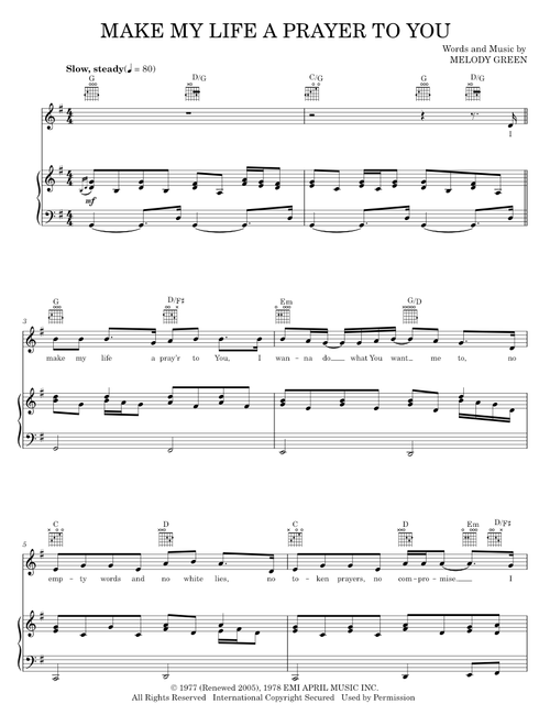 Make my life a prayer to you - Keith Green (Piano-Vocal-Guitar)