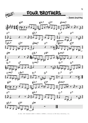 Four Brothers - Woody Herman Sheet Music for Piano, Trombone Four Brothers - Woody Herman Sheet Music for Piano, Trombone