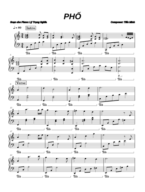 PHỐ – SHEET PIANO