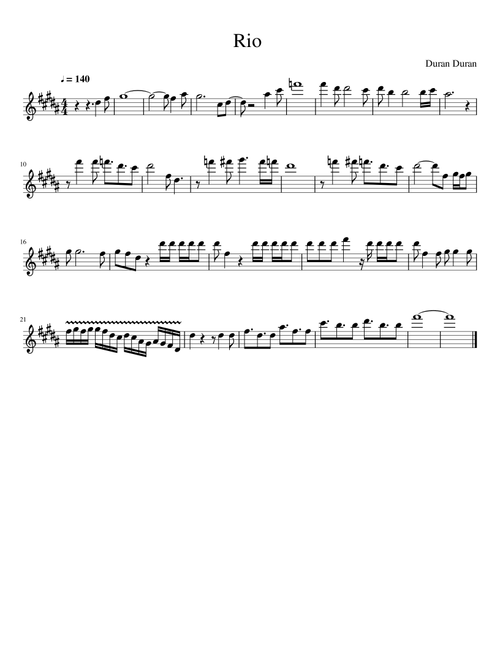 Rio [Sax solo] (Arr. Sergio Véliz) - Duran Duran (Tenor Sax Solo)