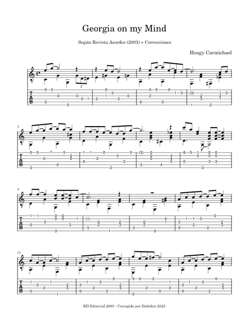 Georgia on my mind – Hoagy Carmichael (guitar)