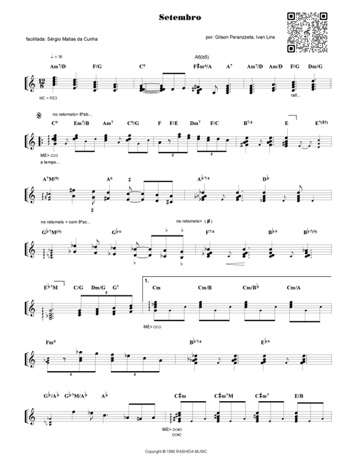Setembro (brazilian Wedding Song) (Arr. Sérgio Matias da Cunha) - Gilson Peranzzeta, Ivan Lins (Piano Chords-Lyrics)