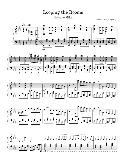 Looping the Rooms / ループザルーム - for Piano