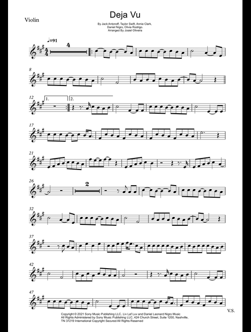 Deja Vu (Arr. Josiel Oliveira) - Olivia Rodrigo (Violin Solo)