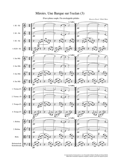 Ravel Miroirs. Une Barque sur l'océan - Cuarteto C-Bb -Eb -F – Donostiako Udalaren Musika eta Dantza Eskola