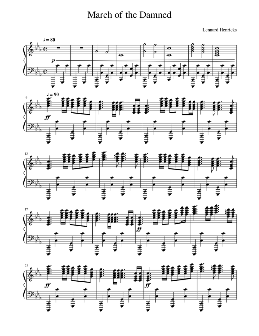 March of the Damned Sheet music for Piano (Solo)