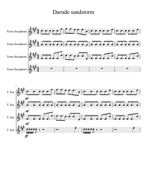 Darude sandstorm Bb Transposed