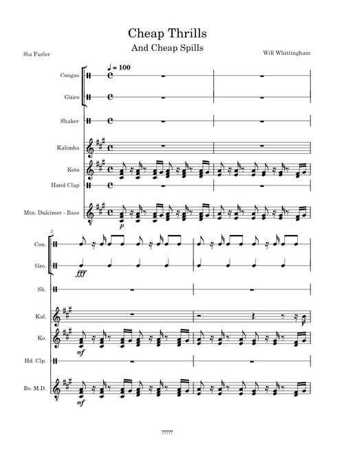 Cheap thrills – Sia (World Music Style)
