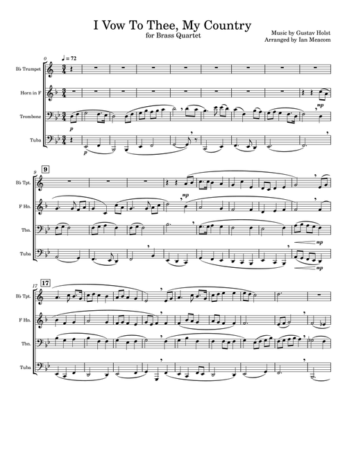 I Vow To Thee, My Country / Thaxted (Arr. Ian Meacom) - Gustav Holst (Brass Ensemble)
