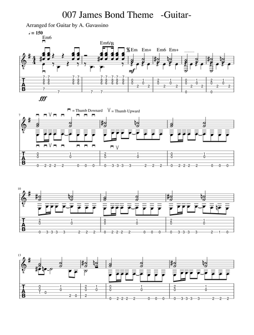 007 James Bond Theme -Guitar -