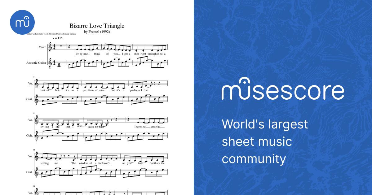 Frente - Bizarre Love Triangle Sheet Music for Vocals, Guitar 