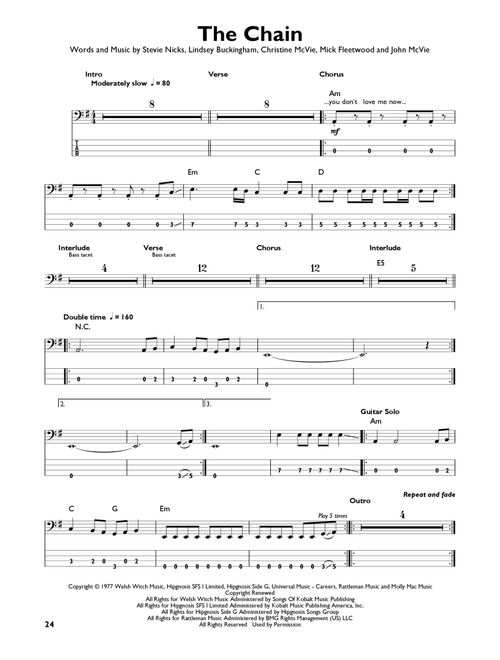 The Chain - Fleetwood Mac (Easy Bass Tab)