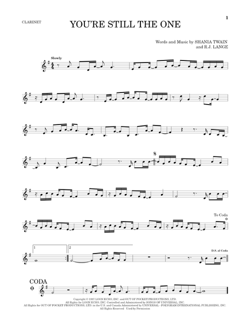 You're Still The One - Shania Twain (Clarinet Solo)