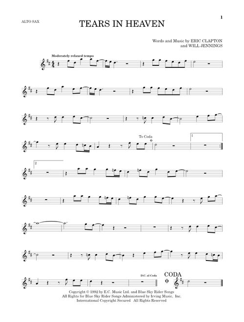 Tears In Heaven - Eric Clapton (Alto Sax Solo)