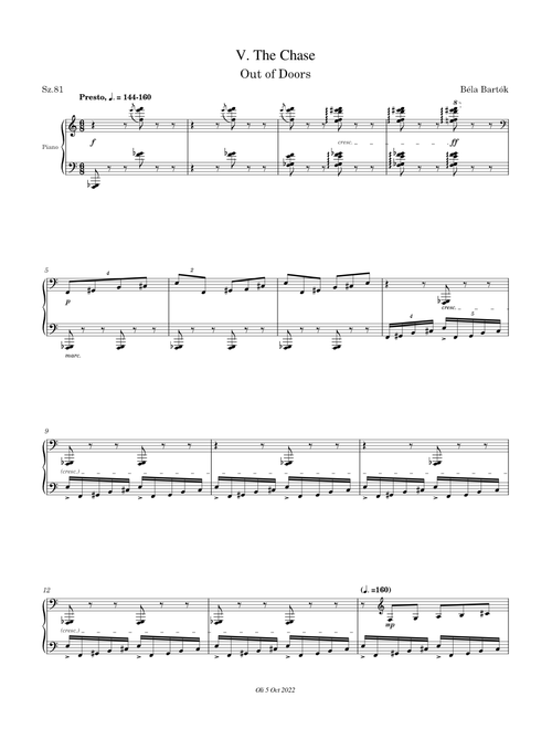 Béla Bartók - Out of Doors, Sz.81 - V. The Chase