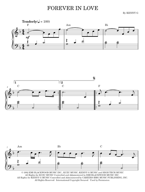 Forever in love - Kenny G (Easy Piano)