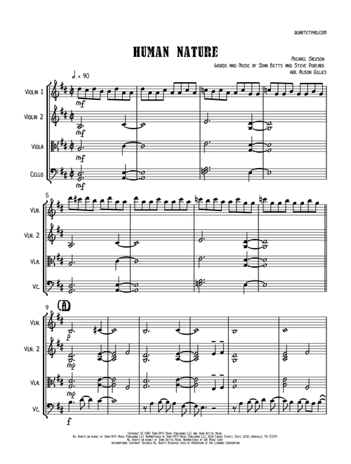 Human Nature (Arr. Alison Gillies) - Michael Jackson (String Ensemble)