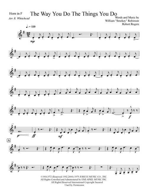 The Way You Do The Things You Do (Arr. Robert Whitehead) - The Temptations (Brass Ensemble)