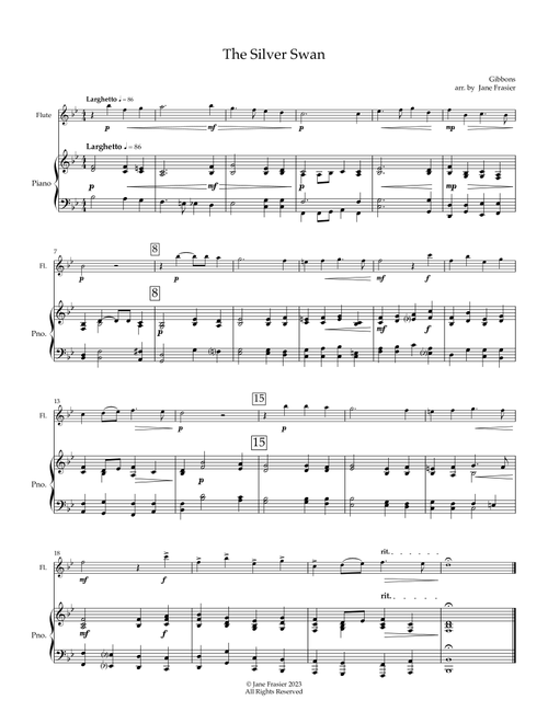 The Silver Swan (Arr. Jane Frasier) - Gibbons (Flute and Piano)