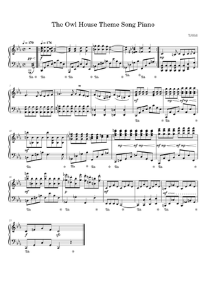 The Owl House Theme – Easy Version Sheet Music for Piano (Solo ...