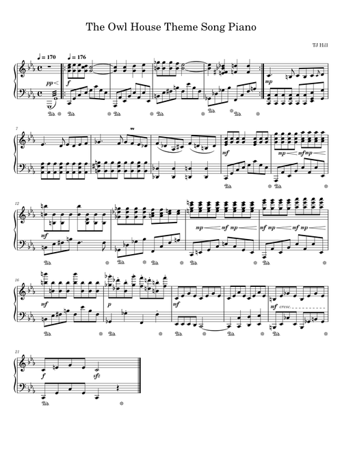 The Owl House Theme Song Piano