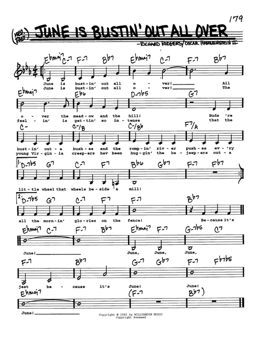 June Is Bustin' Out All Over (Low Voice) - Rodgers & Hammerstein, Richard Rodgers, Oscar Hammerstein II (Real Book - Melody-Chords-Lyrics)