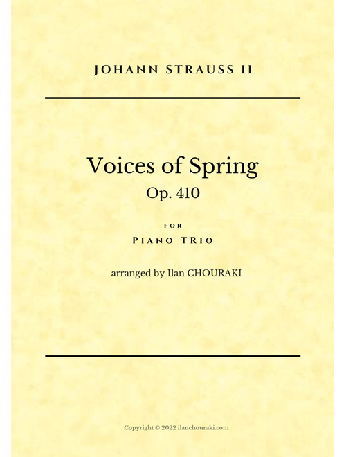 Voices of Spring - Piano Trio (Arr. Ilan CHOURAKI) - J Strauss II (String Ensemble)